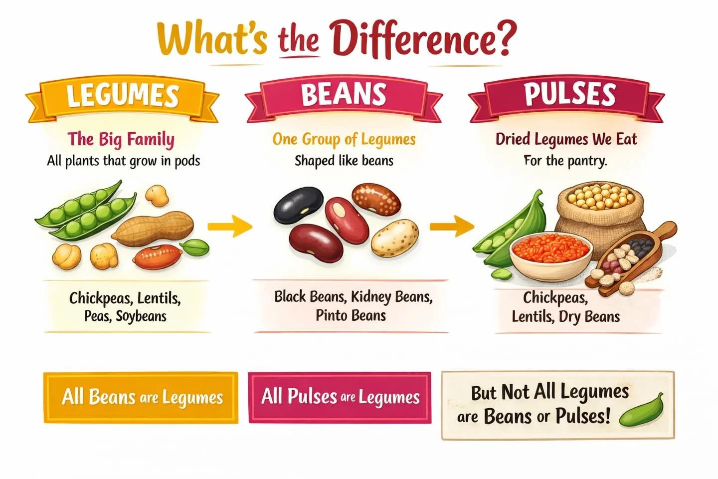 What&rsquo;s the difference between a legume and a bean?  A pulse? Huh? 

We made you a cheat sheet! 

#beanlearning #beans
