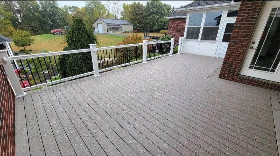 deck with pvc decking material