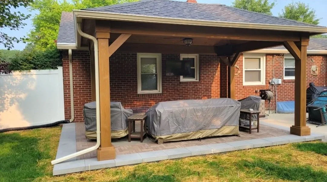 overhead structure with paver patio