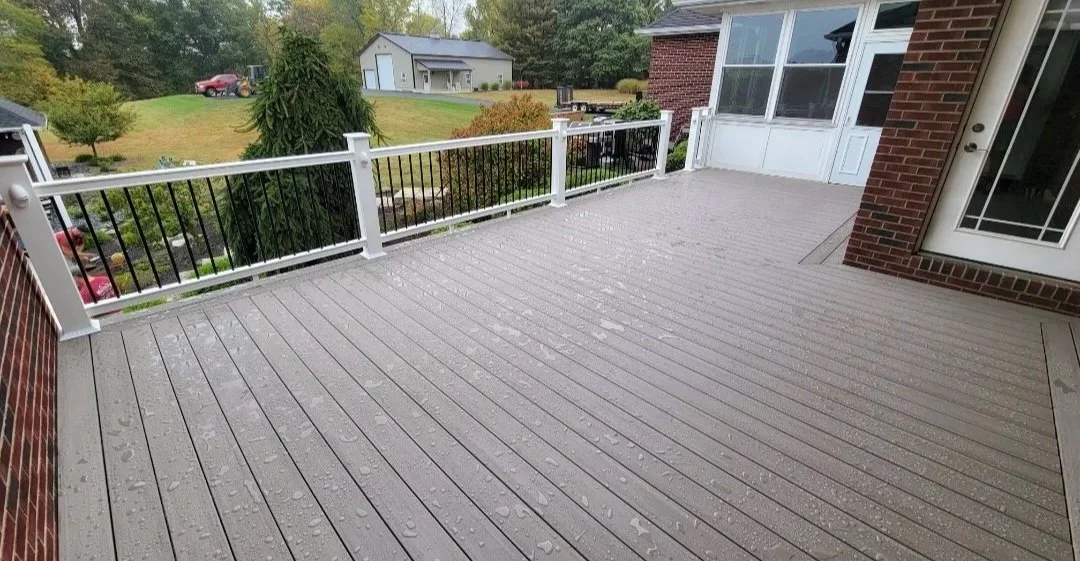 PVC deck with a PVC handrail