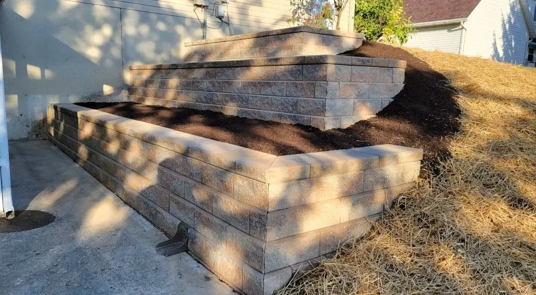 There tiered retaining wall 