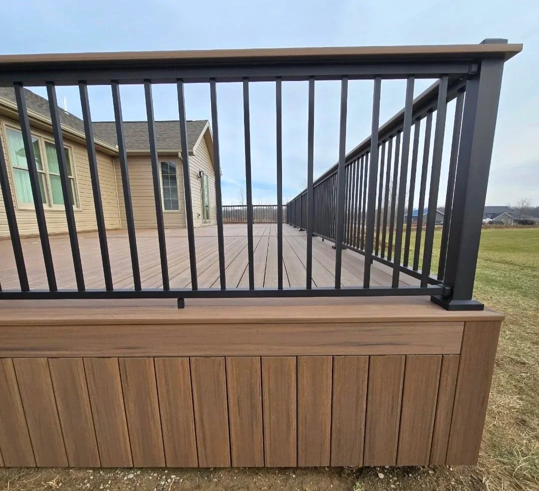 outdoor deck custom design using timbertech decking wapakoneta Ohio