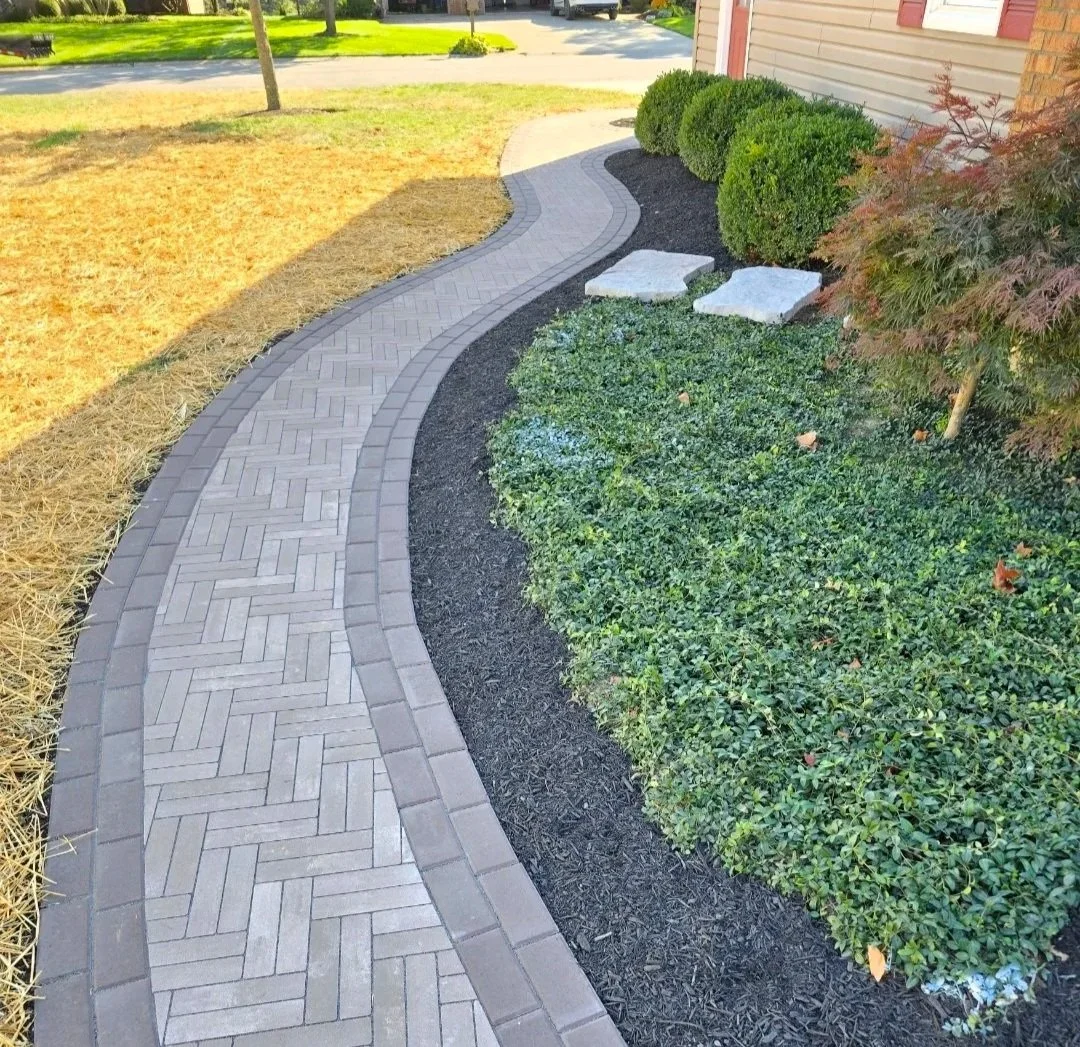 paver walkway using unilock mattoni and holland premier pavers in wapakoneta ohio