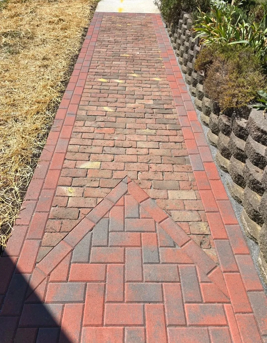custom Paver walkway using unilock hollandstone pavers in downtown wapakoneta ohio