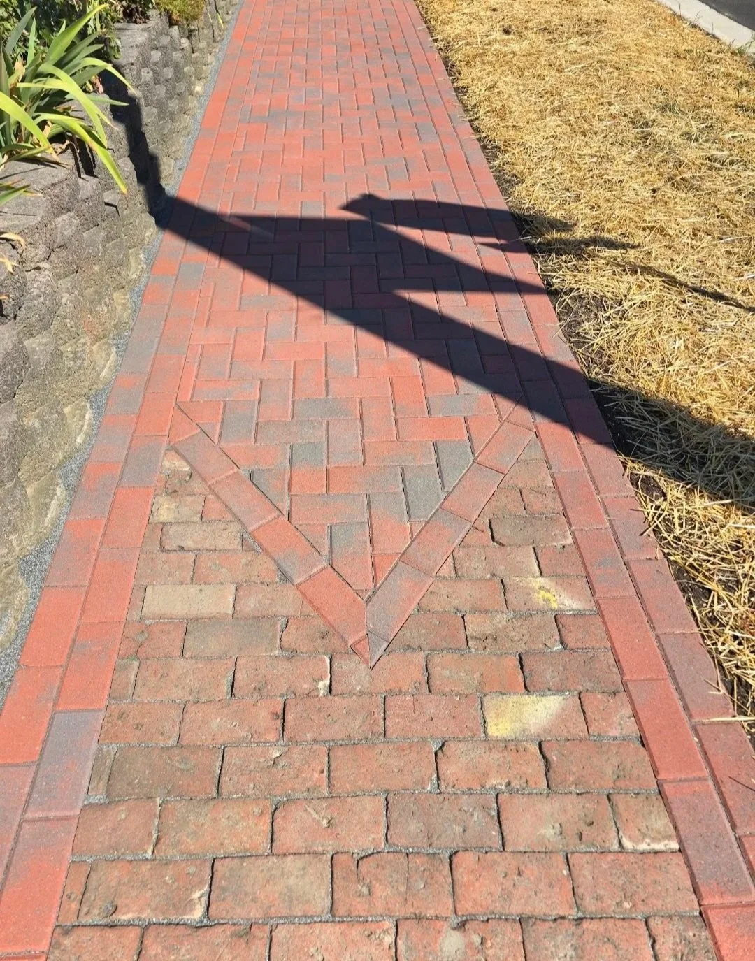 custom Paver walkway using unilock hollandstone pavers in downtown wapakoneta ohio