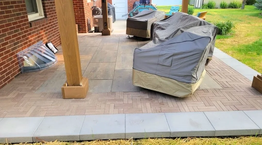 overhead structure with paver patio