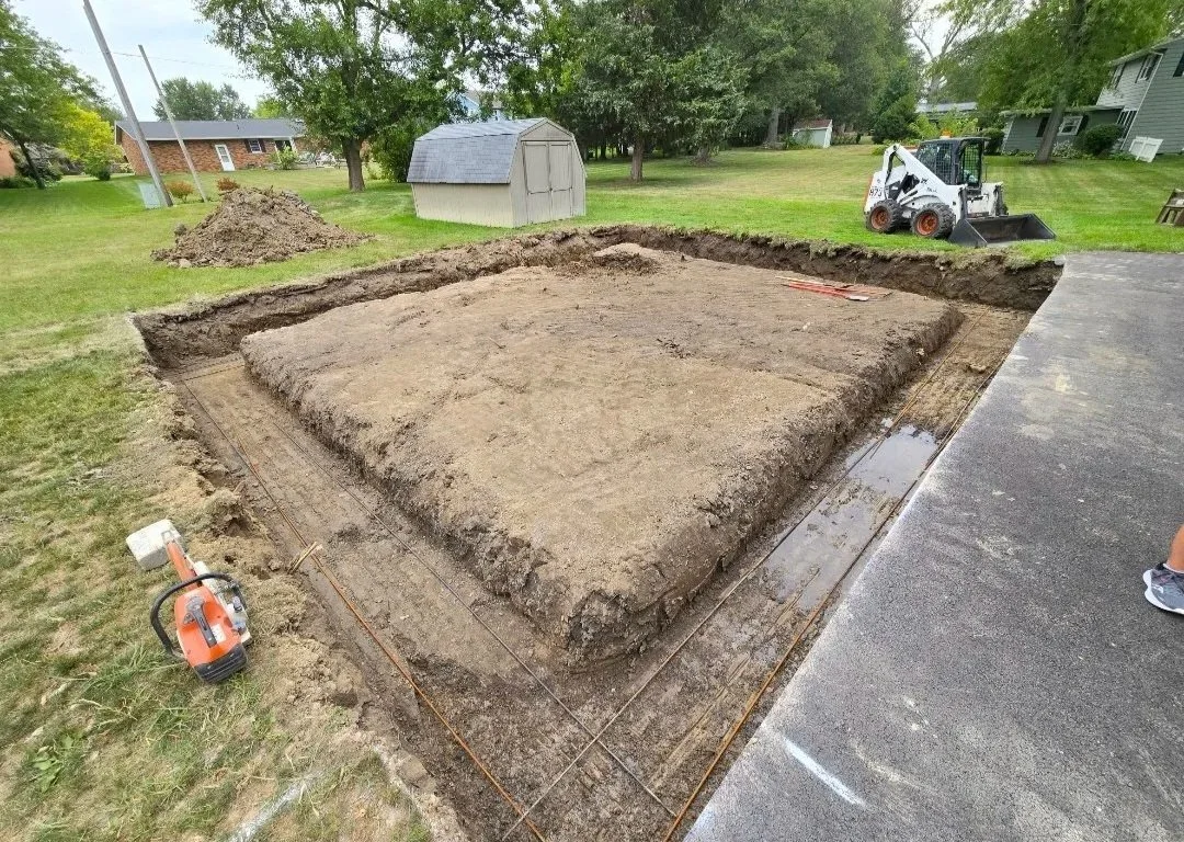 excavation for a building footer and foundation