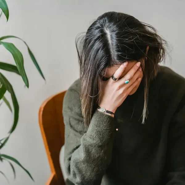 woman looking anxious