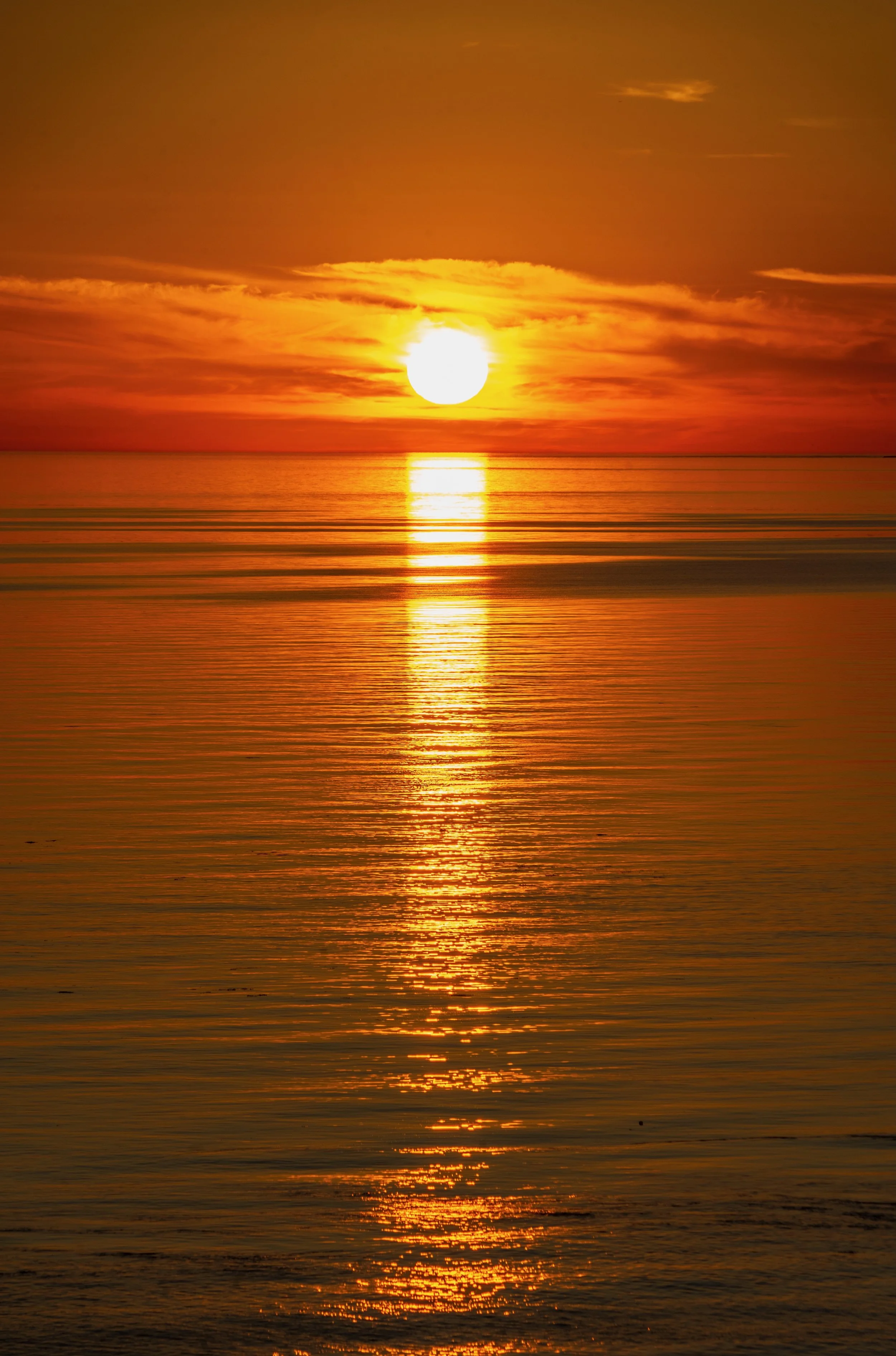 Sunset reflection on the Irish Sea from the Anglesey coast