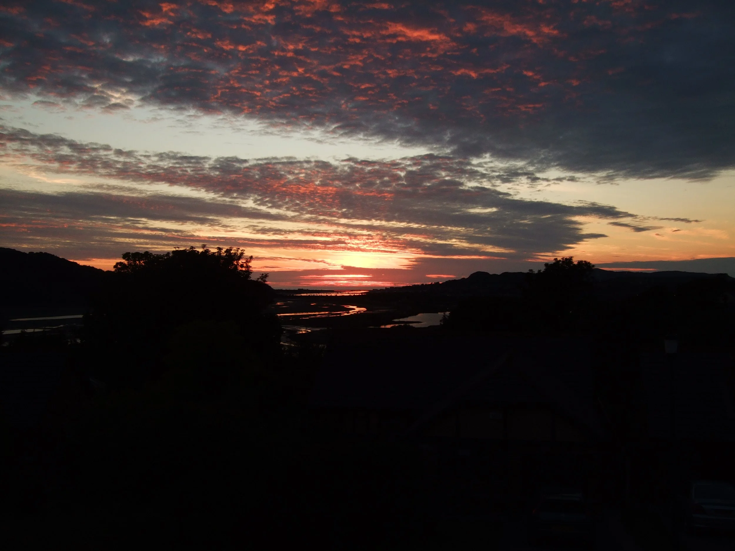 Sunset over the River Conwy estuary in North Wales