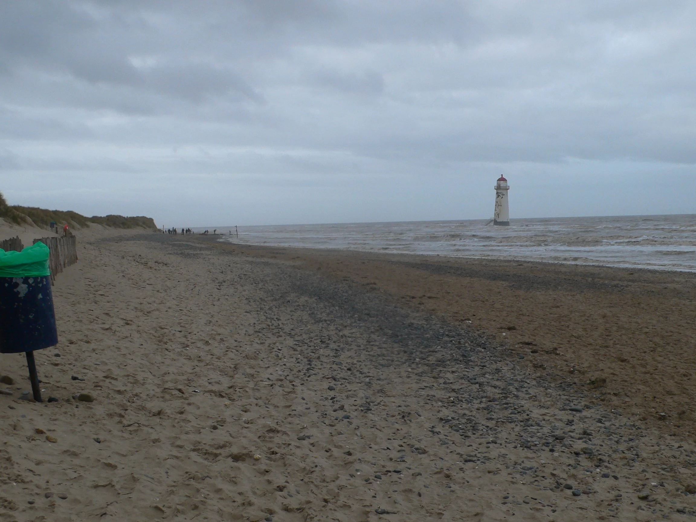 Talacre beach with its lighthouse standing among the dunes