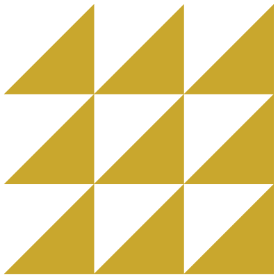 Geometric pattern of black and gold triangles arranged in a grid.