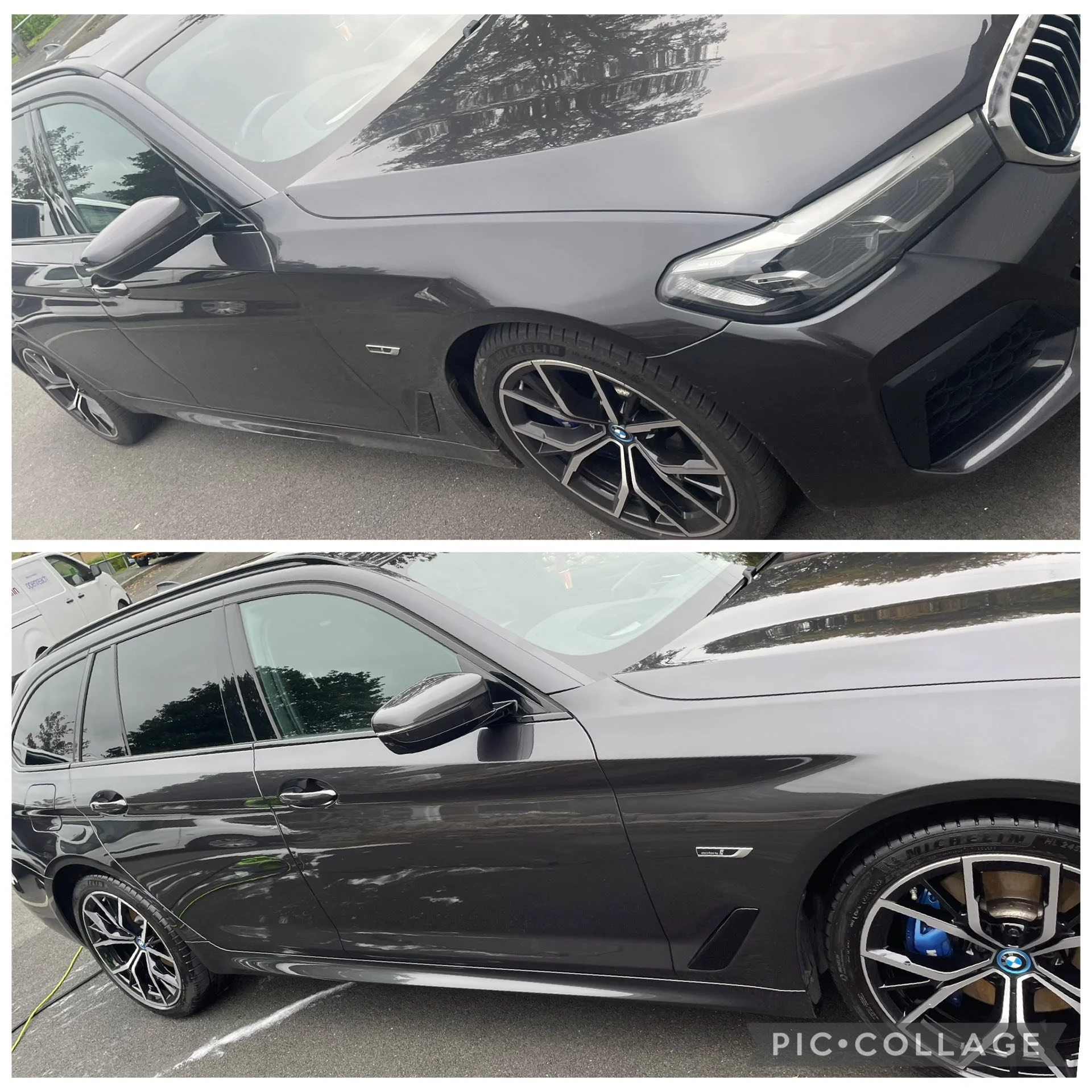 Black car shine