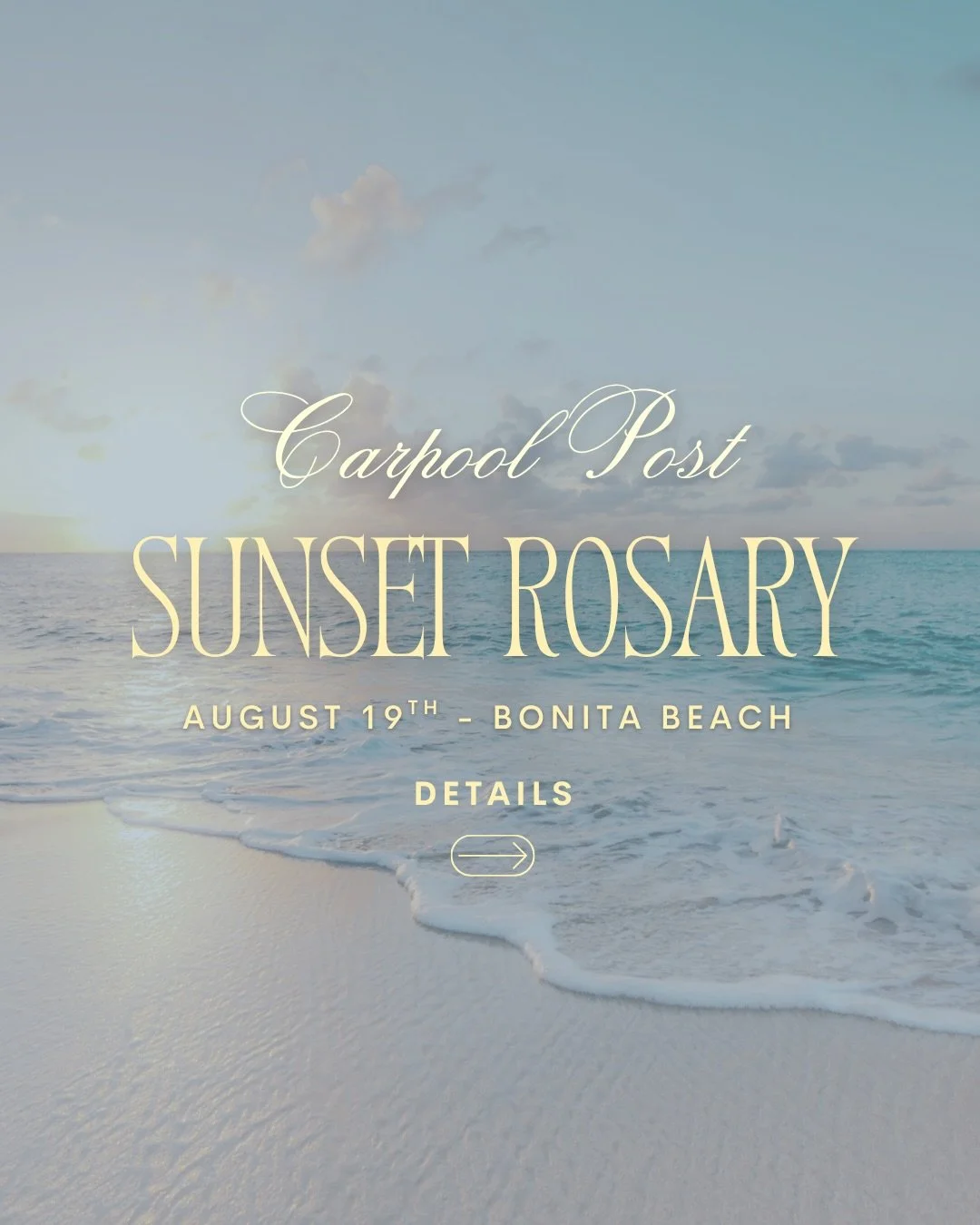 CARPOOL DETAILS ⬇️

We&rsquo;re expecting 200 people at the beach tomorrow for our Sunset Rosary, which is AMAZING but we need to be smart about limited beach parking.

We will definitely have a large carpool group coming from Saint John the Evangeli