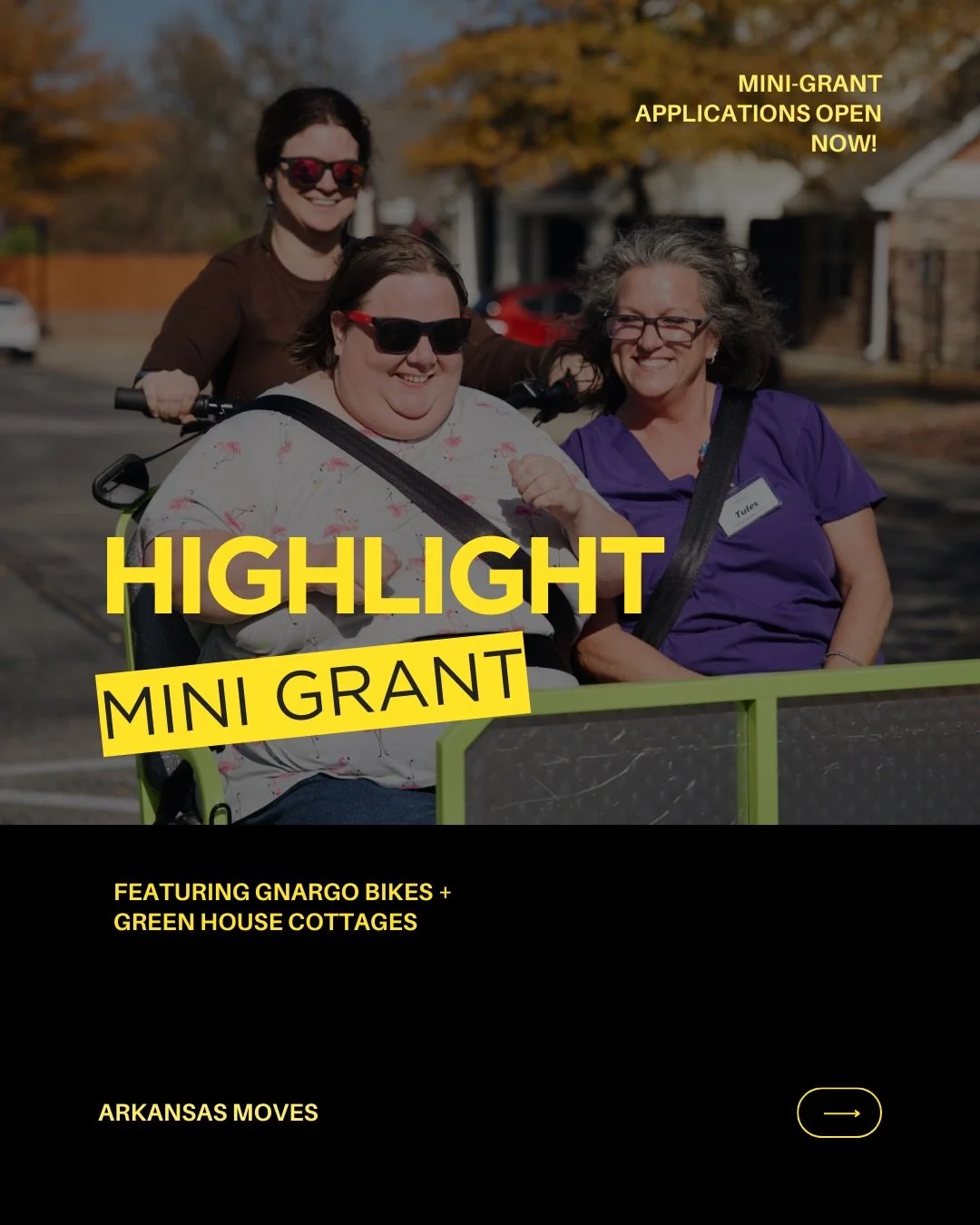 Every ride brings joy, laughter, and a sense of belonging. 

Thanks to this mini grant, residents of Greenhouse Cottages are exploring their community, making new memories, and feeling truly connected. 

Your project could be next. Applications are n