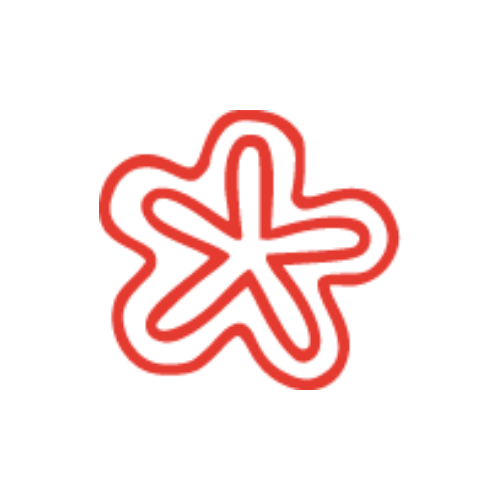 A red neon star-shaped outline on a black background.