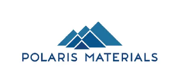 Polaris Materials logo featuring stylized blue mountains and company name