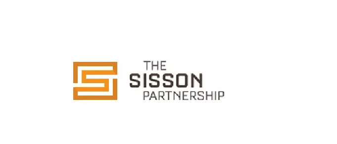 Logo of The Sisson Partnership, featuring a stylized 'S' symbol in orange and black text.