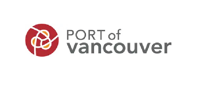 Logo of the Port of Vancouver with a red and yellow circular emblem and the words 'PORT of Vancouver' in gray text.