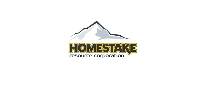 Homestake Resource Corporation logo with mountain graphic and company name in yellow and black text.