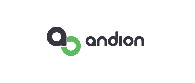 Andon logo with stylized black and green circular design and the word 'andon' in lowercase letters.