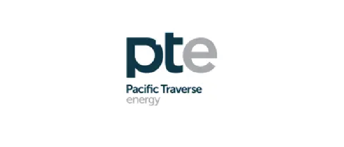 Logo for Pacific Traverse Energy with the initials 'PTE' and the full company name beneath.