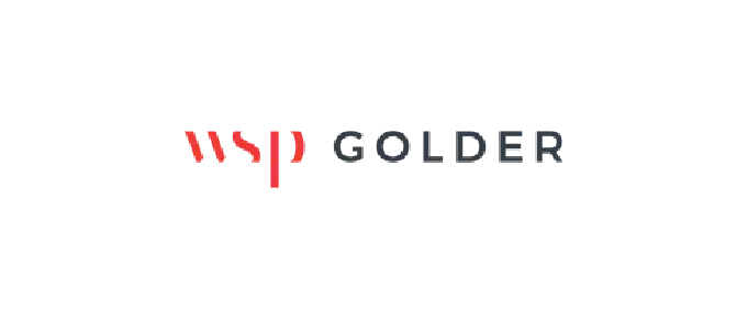 The logo of Golder, featuring a red stylized 'G' and the company name in gray text.