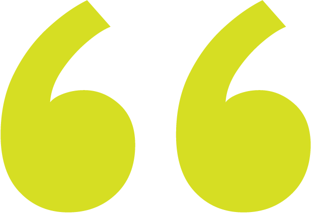 Large yellow quotation marks on a black background.