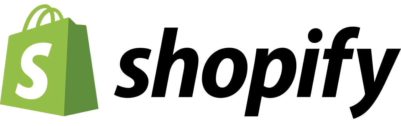 Shopify logo featuring a green shopping bag with a white 'S'.