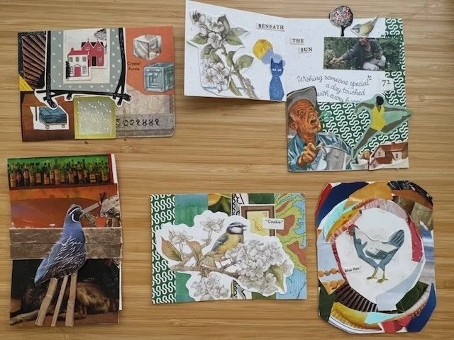 Collaged cards and art by friends' kids!