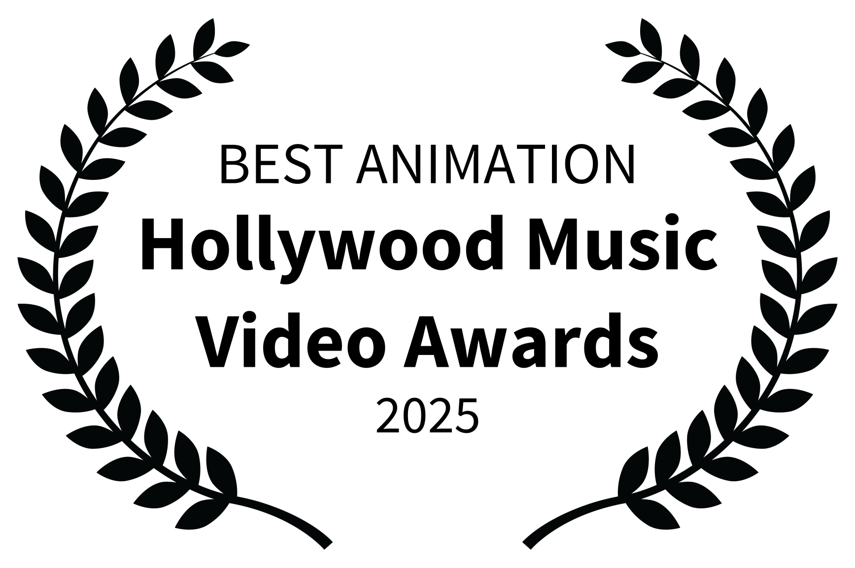 Black silhouette of an award or medal with a laurel wreath border.