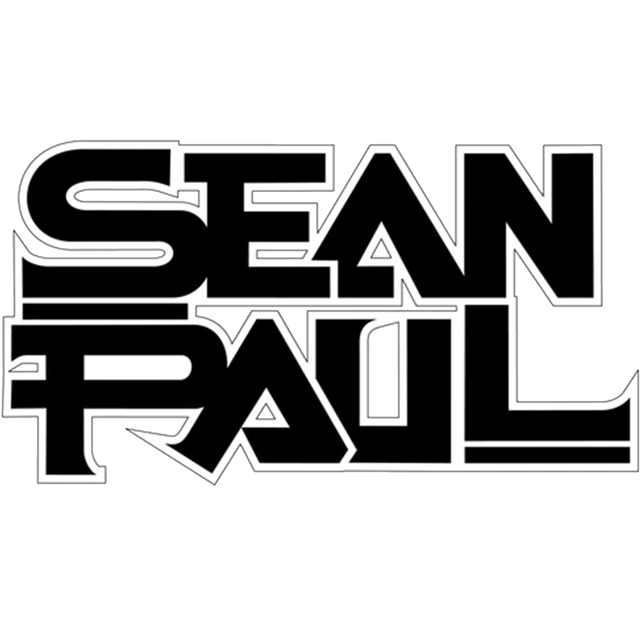 Black and white graphic design with the words "SEAN PAUL" in bold, stylized font.