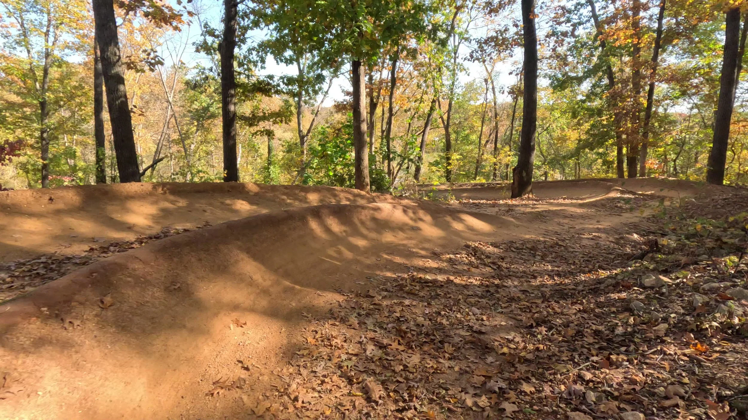 A view of the dual slalom trail Thunder dome used in local races in the Coler MTB Trail system.