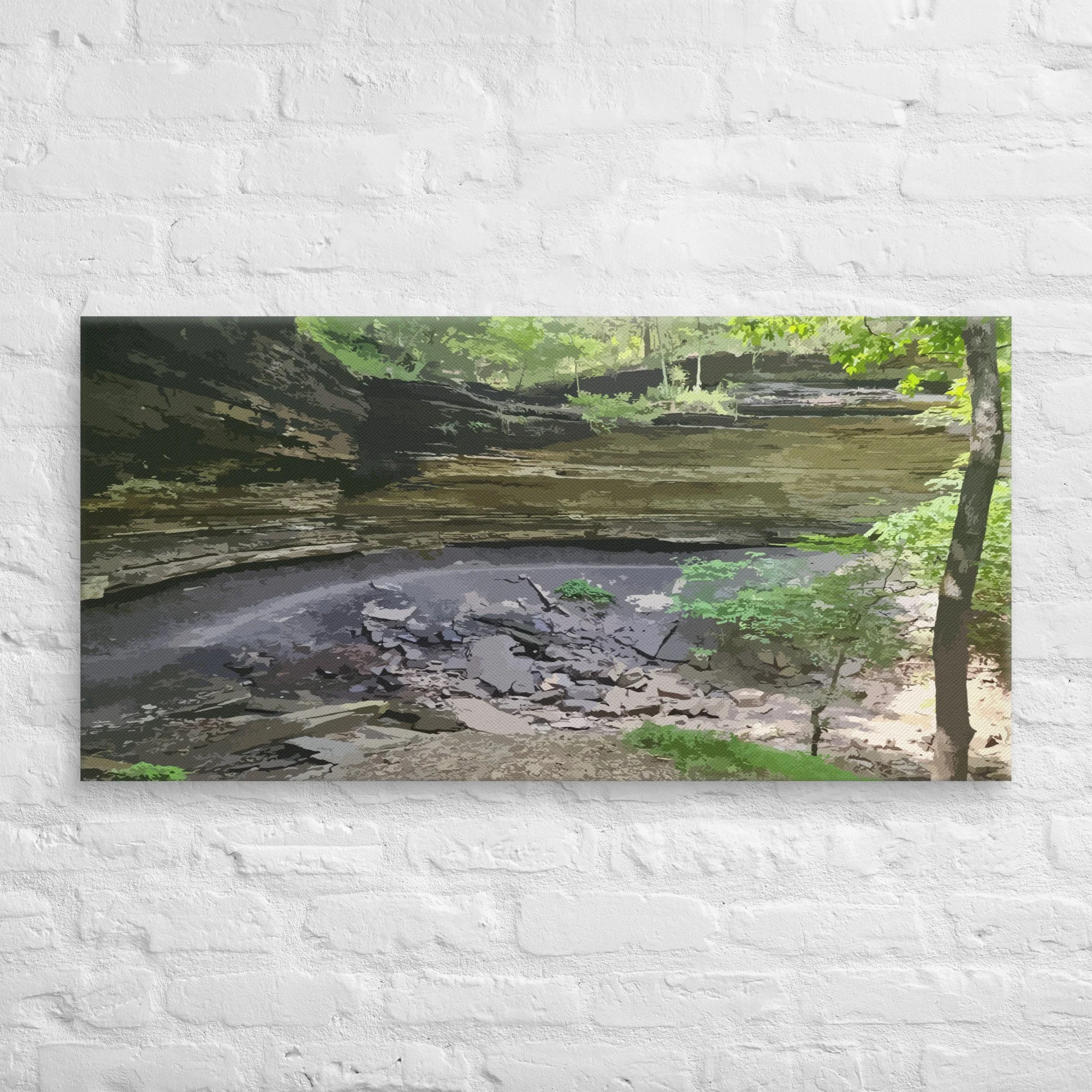 Devil’s Racetrack Trail Canvas Print | Arkansas Mountain Bike Print – Devil’s Den State Park