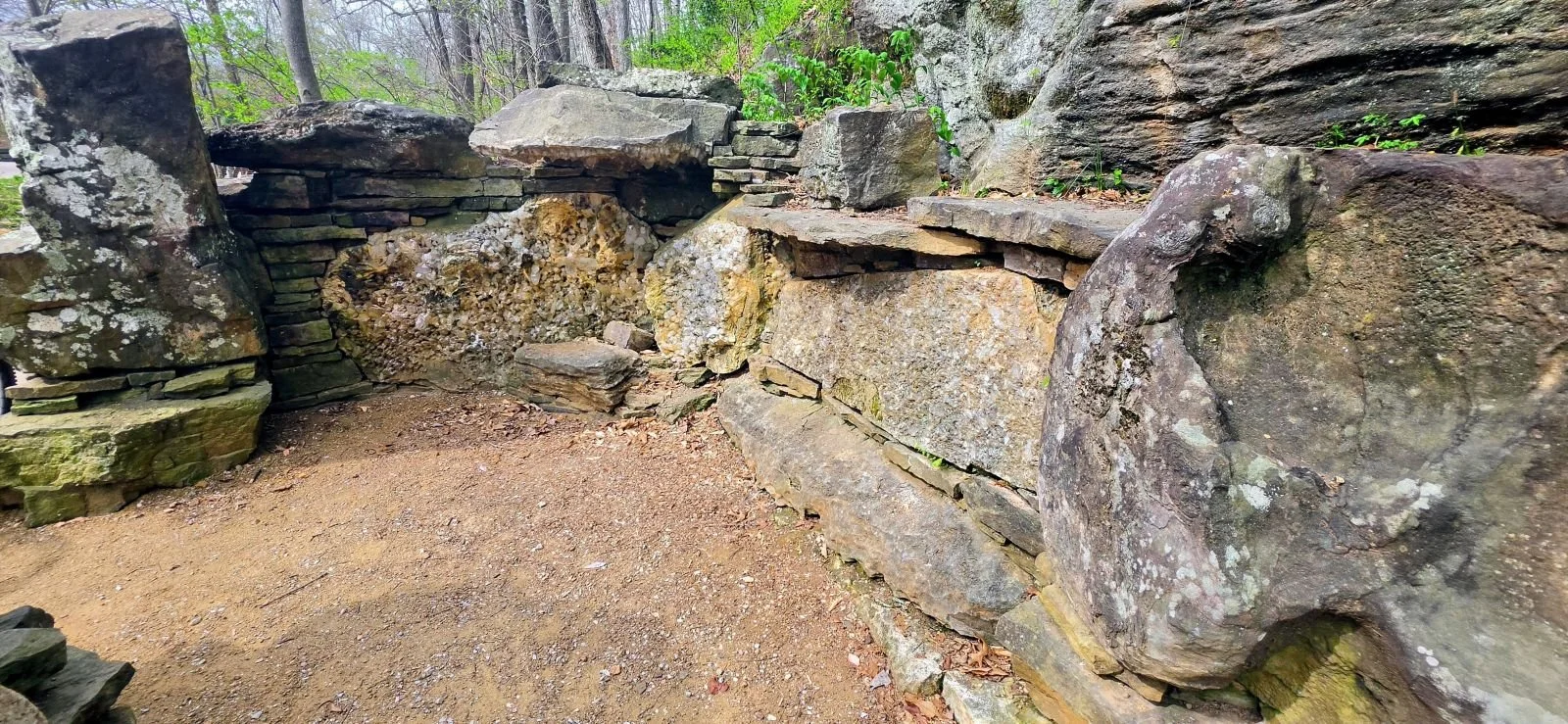 This hidden gem found along the west walkway near the entrance to the Crystal Bridges Museum featuring several examples of Arkansas Crystal