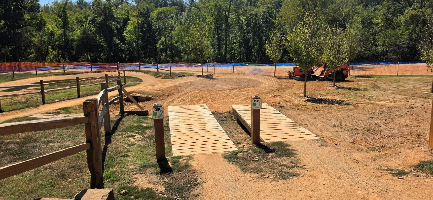 A picture showing the 2 drops found in the beginner area of the skills park in slaughter pen