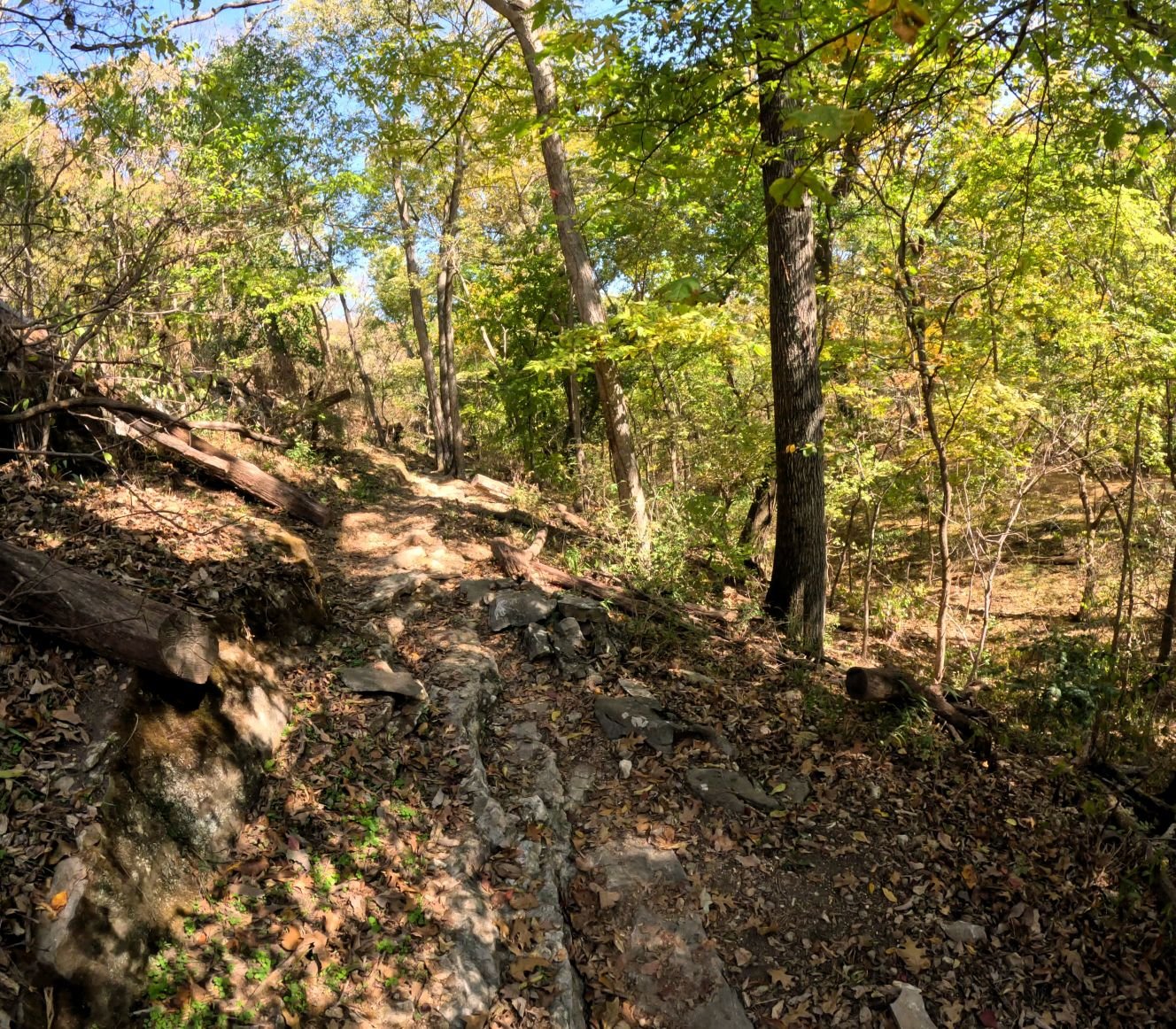 Apple Turnover Singletrack as it forces the rider to traverse several layers of rock strata as you proceed across the hillside