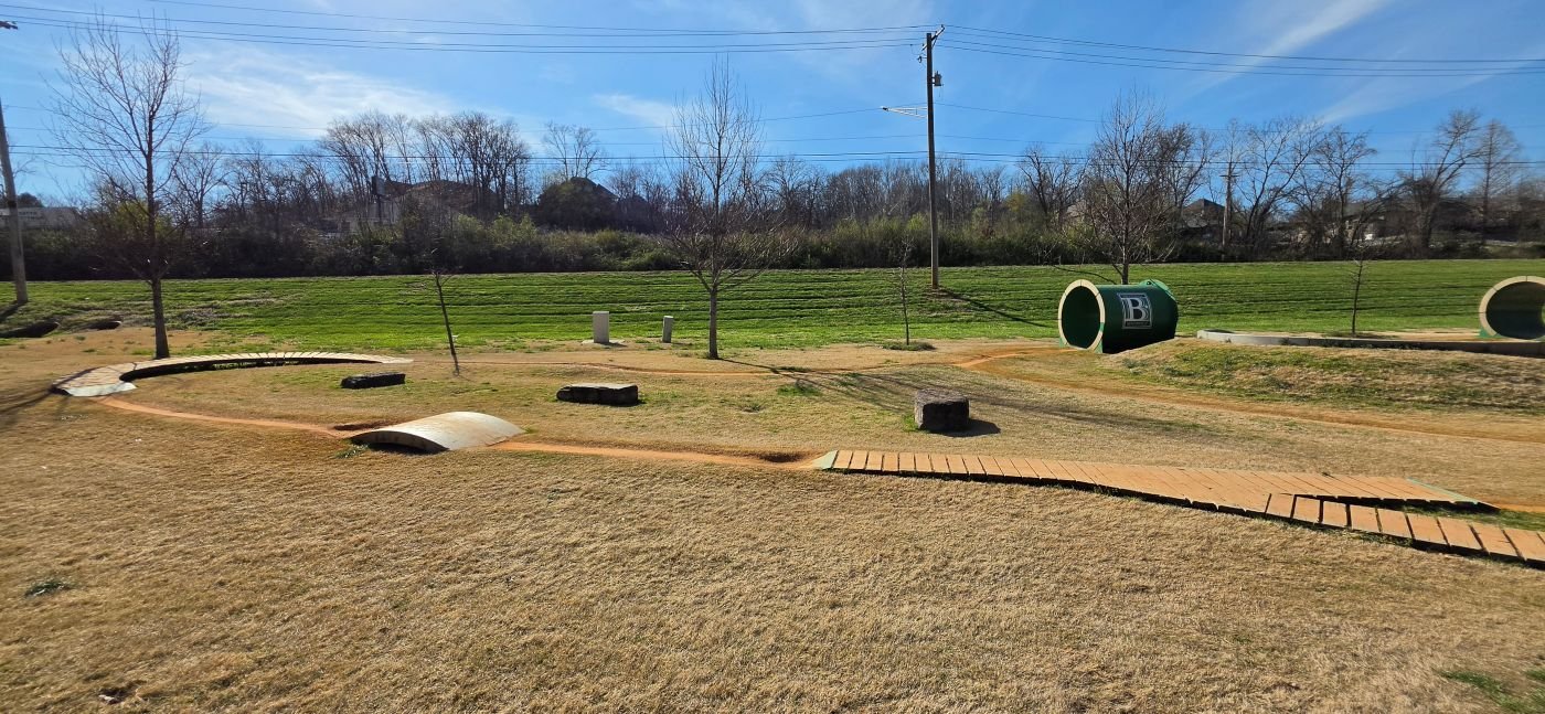 The Bike Playground's concrete berm that is a feature at the small bike park devoted to really young riders.