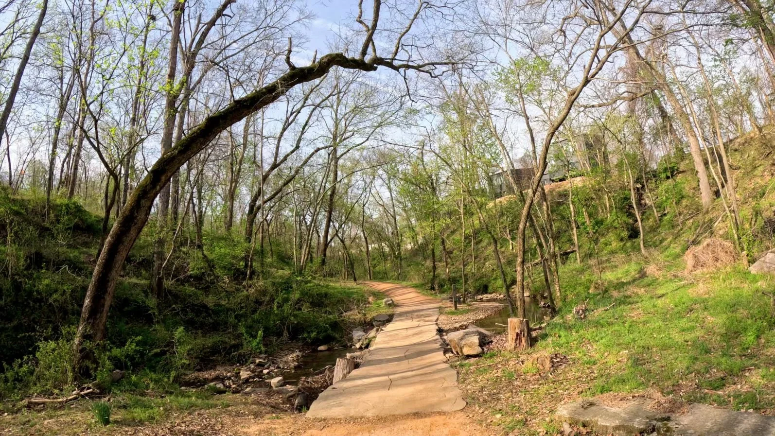 The creek crossing on the Black Apple Creek Trail in Slaughter Pen in Bentonville Arkansas.