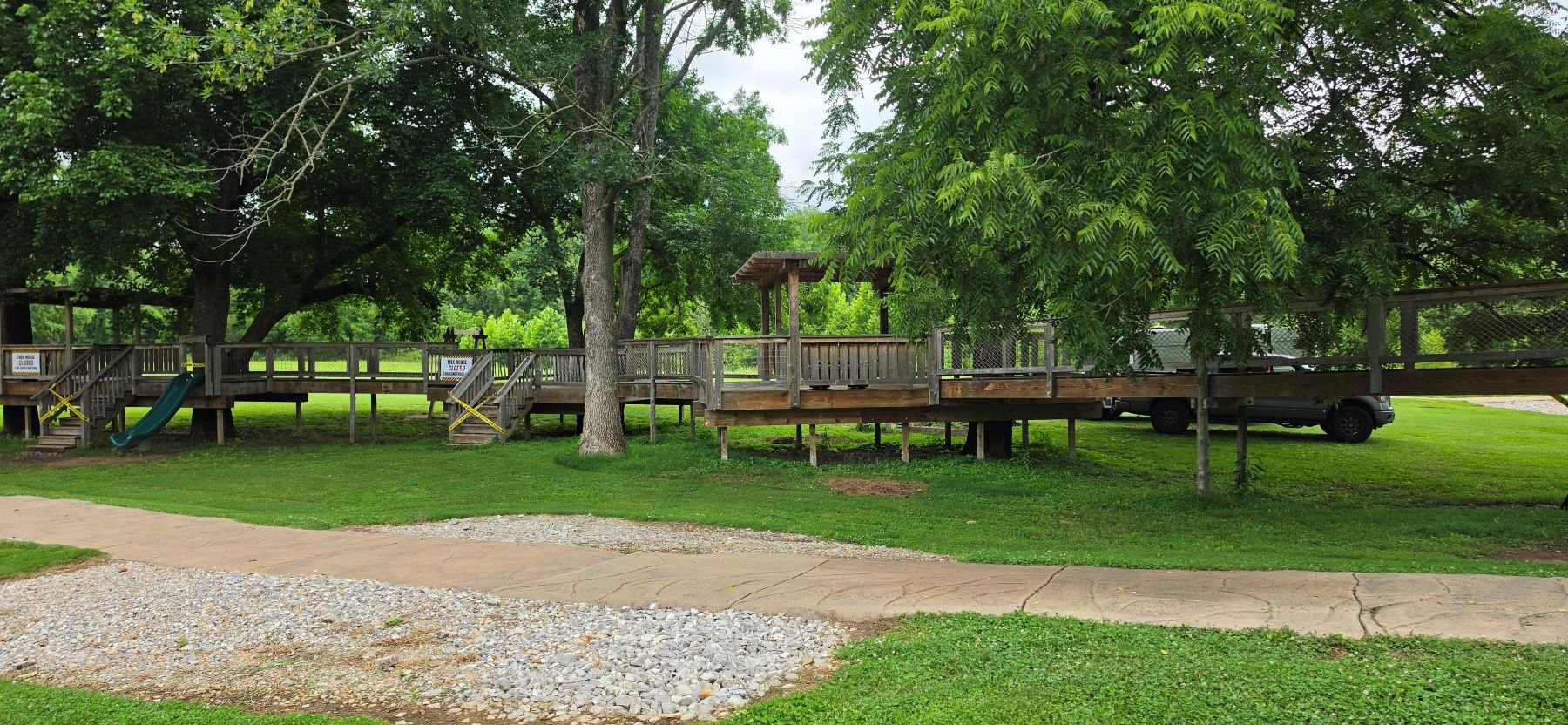 One of the 2 tree house playgrounds found along side the Blue bird trail in Bella vista