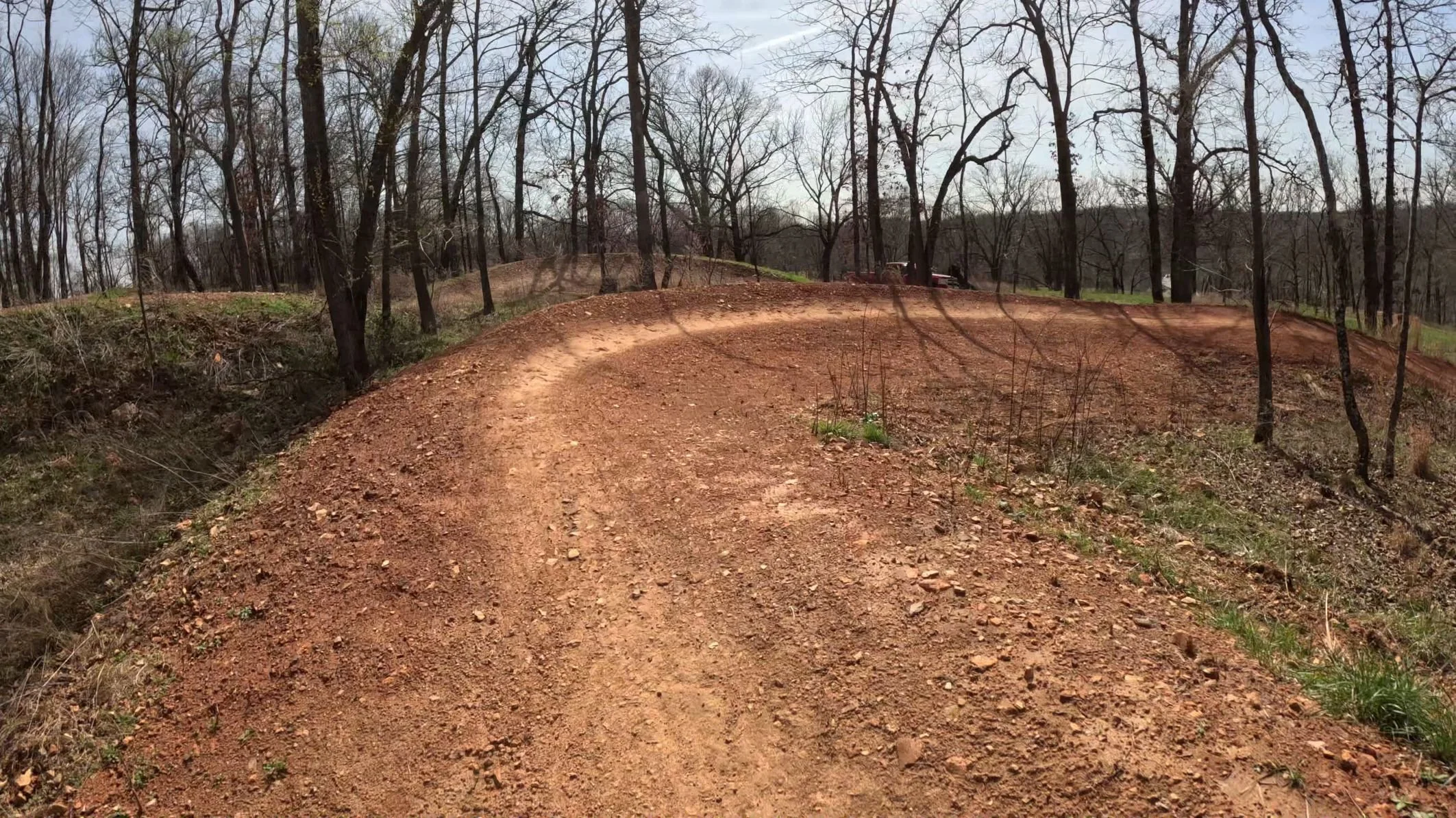 An image of one of the large berms on Catapult which originates from the Castle Hub in Slaughter Pen in Bentonville Arkansas