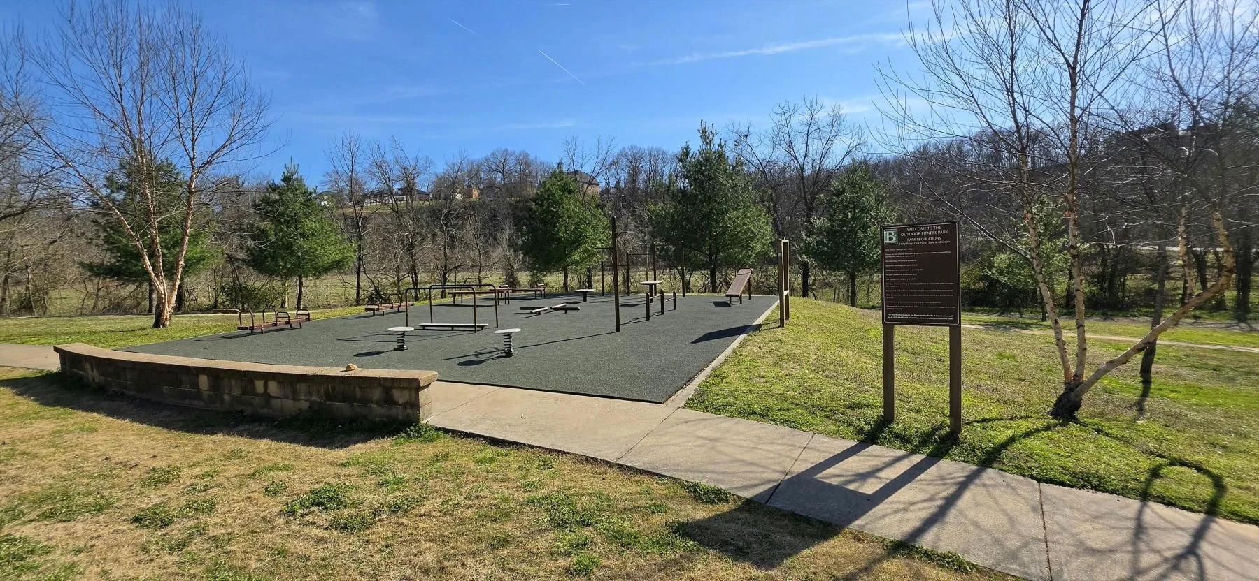 The Fitness Park in Slaughter Pen lies between the Razorback Greenway and All American Trail