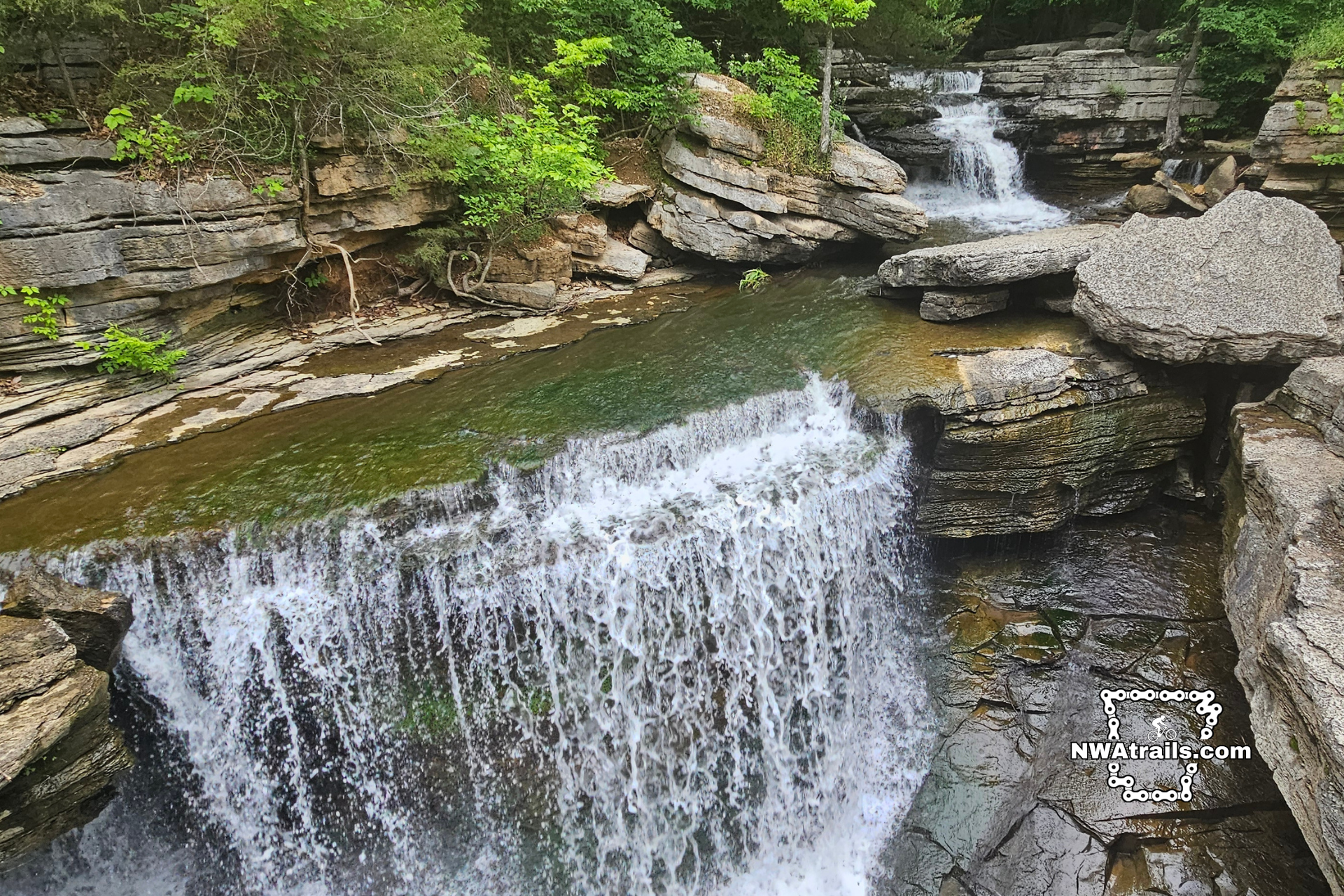 Pinion Creek waterfall is found along the Back 40 Trail near Lake Anne in Bella Vista