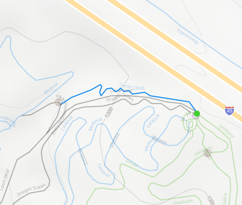 An map image of where Castle Climb begins and ends next to the Castle Hub in Slaughter pen