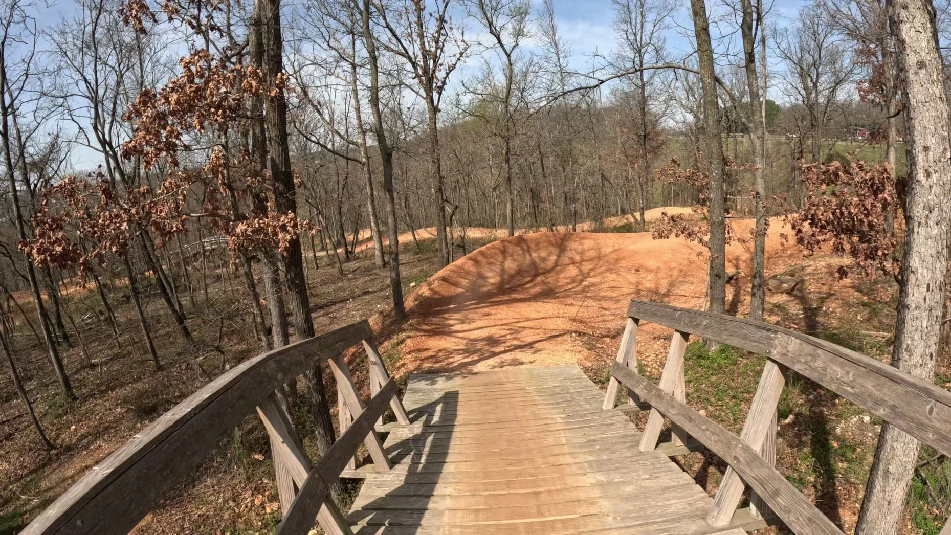 A view from the ramp at the start of catapult off the Castle Hub in Slaughter Pen Bentonville Arkansas