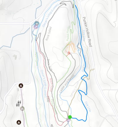 A trailmap of the Fireline trail located in Coler MTB Preserve in Bentonville Arkansas