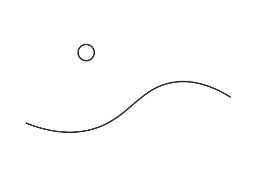 A simple line drawing of a face with an eye, nose, and mouth, with a circle above the eye.