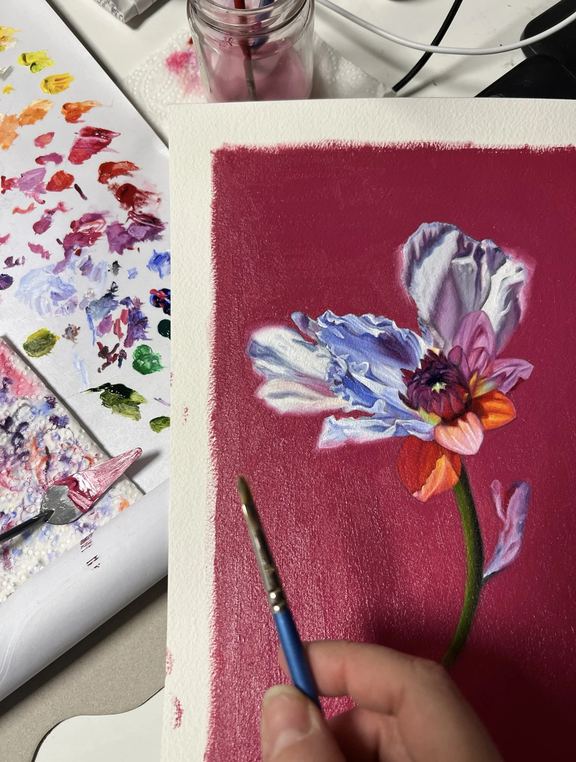 Oil painting- Flower focus