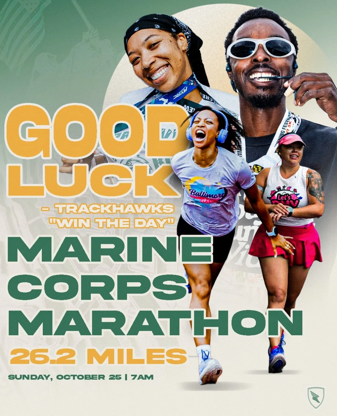 Good luck to all the runners running the Marine Corps Marathon today! 🏆