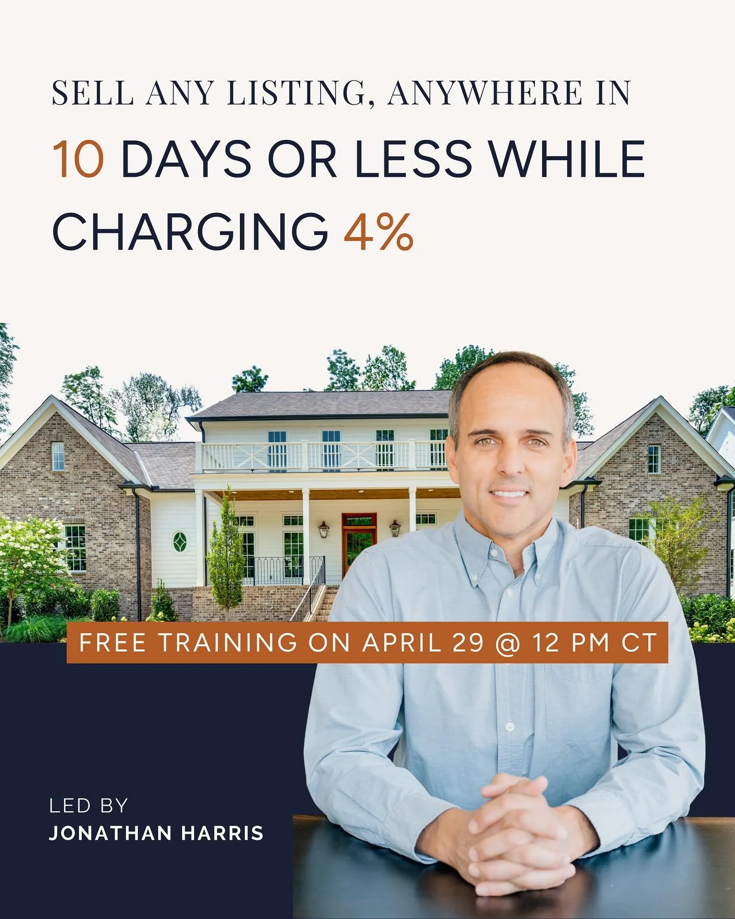 Got listings sitting for months? Most agents are still using a sales process built for a market that has since evolved&hellip;

On April 29 at 12 pm CT, we are hosting a LIVE training where I&rsquo;m showing agents how to sell ANY listing ANYWHERE in
